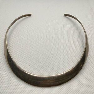 Vintage Taxco Mexico Sterling Silver Torque Collar Choker Necklace